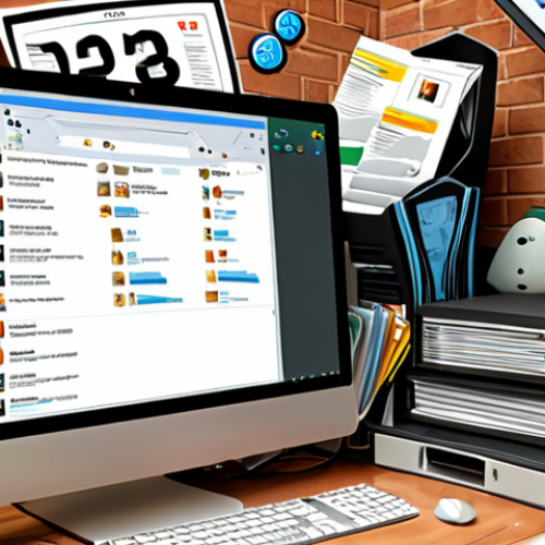 Home 11 **A cluttered computer desktop with temporary files overflowing, symbolizing digital junk. Use a style reminiscent of a humorous cartoon, incorporating icons of popular browsers and file types.**