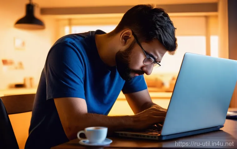 PC 온도 모니터링 소프트웨어 - **Overheating Nightmare at Dawn:** A young adult, likely in their early twenties, is sitting hunched...