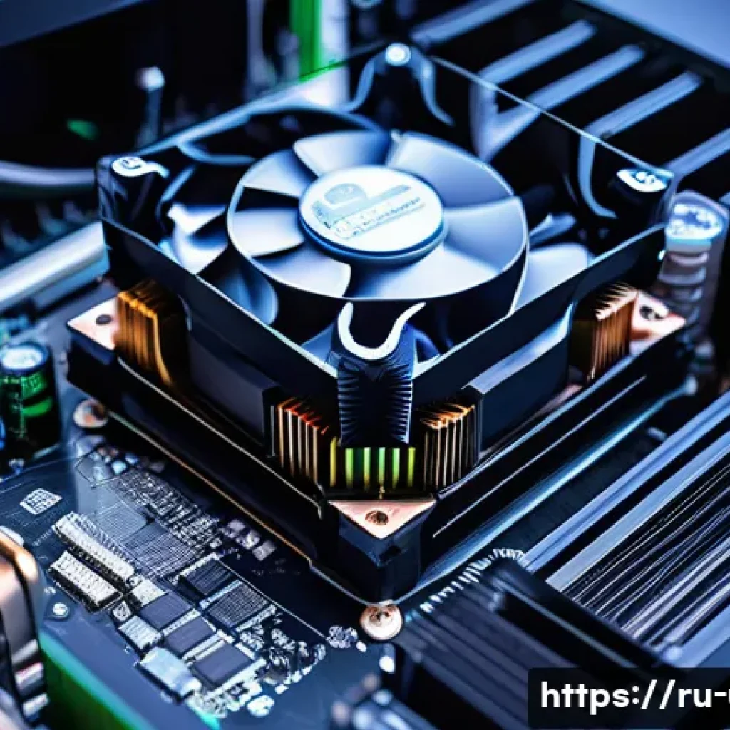 하드웨어 정보 확인 프로그램 - **Prompt:** A detailed, high-angle close-up shot looking into an open, custom-built desktop computer...